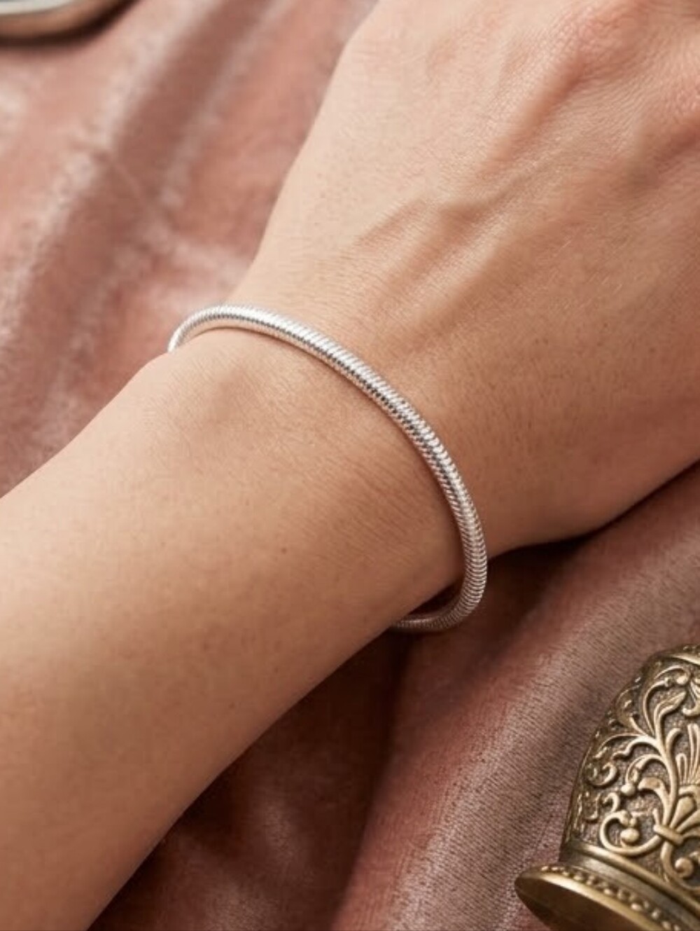 925 Classic Snake Chain Bangle Bracelet
